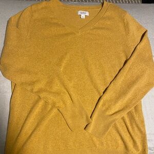 Men's Mustard V-Neck Sweater